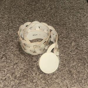 BGN Vintage Cream Braided Leather Women's Belt